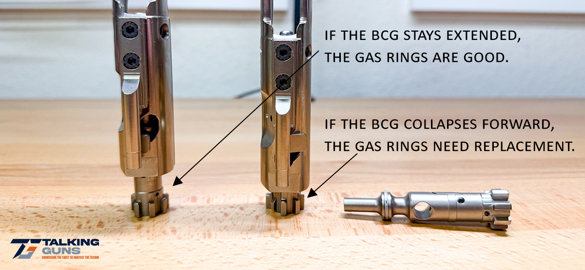 How to test your AR-15 BCG gas rings by putting it bolt down on a table.