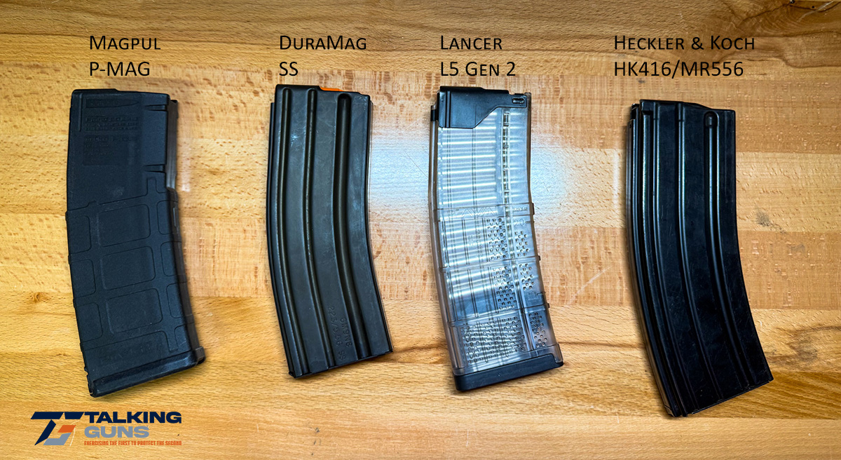 Highly recommended quality AR-15 magazines: Magpul P-Mag, DuraMag SS, Lancer L5, HK Steel High Reliability Mag.
