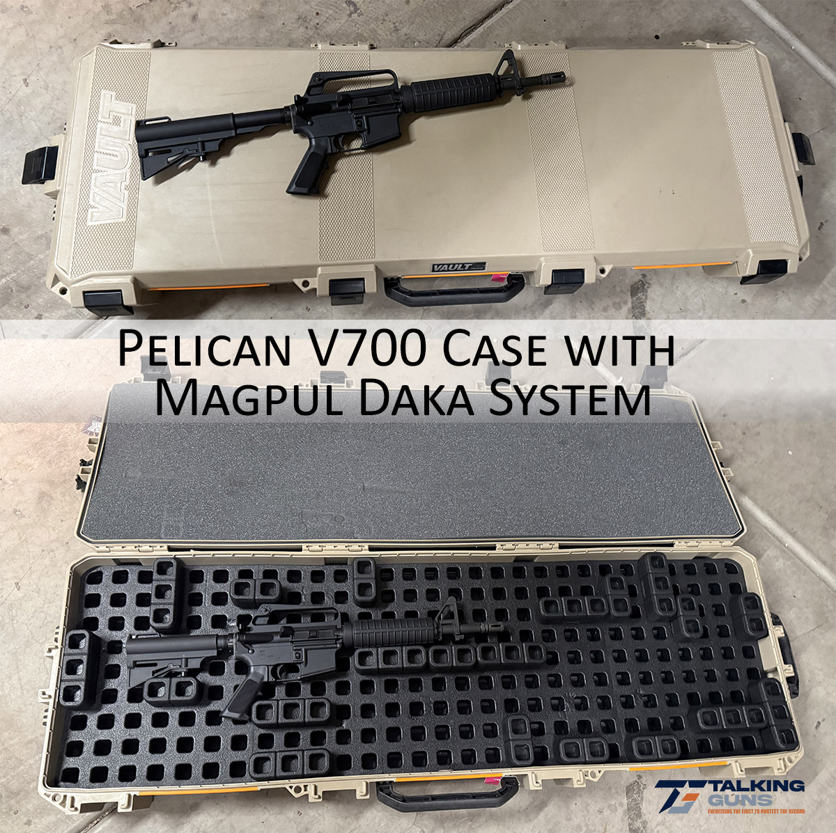 The Pelican V700 hard case with the Magpul DAKA system is a smart investment for your rifles. TSA-friendly and very rugged.